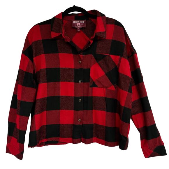 Hippie Rose Tops - Hippie Rose Buffalo Plaid Flannel Button Up Women M Y2K Western Lumberjack Cabin